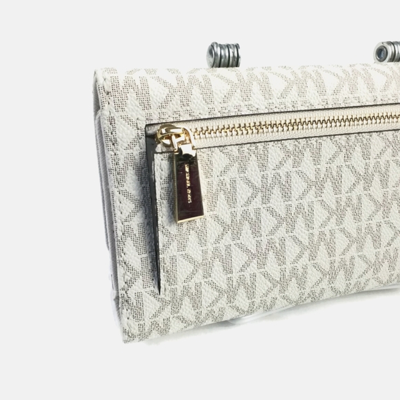 Michael Kors Jet Set White Digital Pin Dot MK Trifold Checkbook Wallet/Pen NWOT - Picture 15 of 15